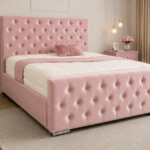 Super King Size Pink Bed Frame - Florida Super King Size Bed with Modern Style