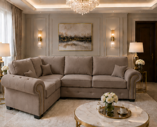 34 4 Seater Corner Sofa - Ashwin Stylish 4 Seater Sofa - Stylish L Shape Sofa - Image 1