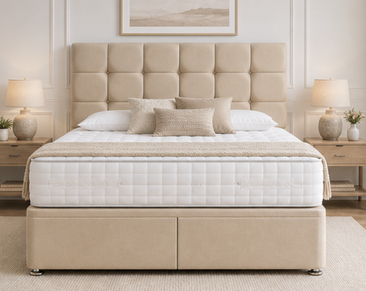 35 Comfortable King Size Divan Bed – Soft & Elegant Upholstery - Image 1