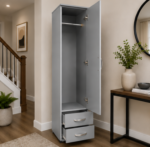 Luxury One Door Wardrobe with Two Drawers