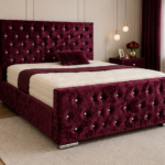 Premium Aubergine colour King Size Bed Frame - Modern King Size Bed Fram