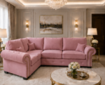 4 Seater Corner Sofa - Pink Fabric sofa - Ashwin Sofa