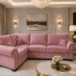 4 Seater Corner Sofa - Pink Fabric sofa - Ashwin Sofa