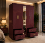 Wardrobe  5 Door - Wardrobe with 4 Drawers and 1 Mirror