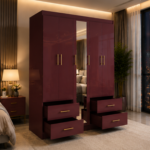Wardrobe  5 Door - Wardrobe with 4 Drawers and 1 Mirror
