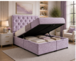 King Size Ottoman Bed with Lift-Up Storage Base