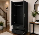 Wardrobe with Drawers - Two Door Wardrobe - Stylish Two Door Wardrobe with Two Drawers