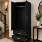 Wardrobe with Drawers - Two Door Wardrobe - Stylish Two Door Wardrobe with Two Drawers