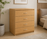 Chest of 4 Drawers - Four Drawers - Elegant Premium Wooden Bedroom Cabinet UK - Image 4