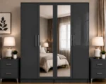 Luxury 4 Door Wardrobe with 2 Full-Length Mirrors – Modern Bedroom Storage Cabinet - Image 2
