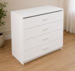 Modern Wooden Drawers - Premium Storage Cabinet - Chest Of 4 Drawers - Image 3