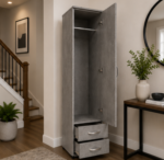 Single Door Wardrobe with Two Storage Drawers