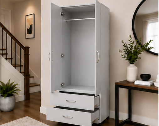 40 Stylish Two Door Wardrobe with Two Drawers - Image 1