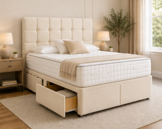 40 Space Saving Super King Size Divan Bed – Smart Storage Option - Image 1
