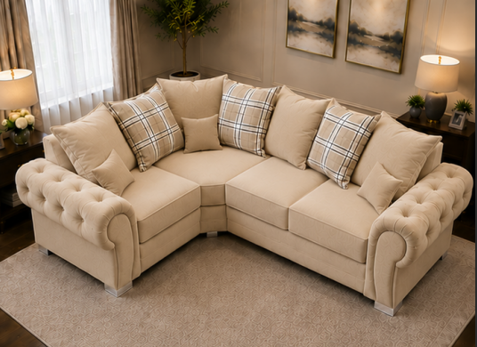 42 Verona Family Corner Sofa – Verona Fabric Corner Sofa - 4 Seater Corner Sofa - Image 1
