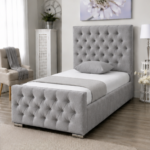 Simple and Stylish Single Bed - Contemporary Single Bed - Florida Single Bed Grey Colour
