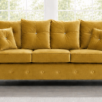 Ashwin 3 Seater Sofa – Gold Fabric
