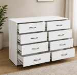 Chest of 4+4 Drawers -  Stylish Wooden Storage - Spacious Bedroom Side Cabinet