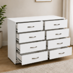 Chest of 4+4 Drawers -  Stylish Wooden Storage - Spacious Bedroom Side Cabinet