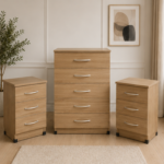 Chest of 5 Drawers with 2 Bedside Tables – Spacious Bedroom Set - Chest of 5 Drawers - Image 3