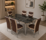 6-Seater Dining Table – Stylish Modern Dining Room Furniture - Table Set with 6 Chairs – Premium Designer Dining Set