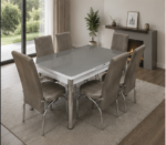 Dining Table Set with 6 Chairs – Elegant Modern Dining Set - Premium Wooden Dining Room Set
