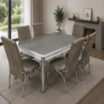 Dining Table Set with 6 Chairs – Elegant Modern Dining Set - Premium Wooden Dining Room Set
