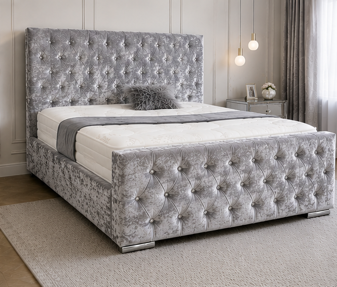 46 Florida Grey King Size Bed with Luxury Design - Premium Florida King Size Bed with Comfort Design - Image 1