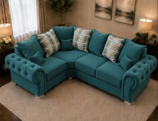 46 Verona Fabric Corner Sofa - Verona Elegant Corner Sofa - 4 Seater Sofa - Image 1