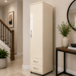 Wooden One Door Wardrobe with Two Drawers - Image 3