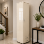 Wooden One Door Wardrobe with Two Drawers - Image 4