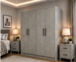 Durable 4 Door Wardrobe – Stylish Wooden Wardrobe - Spacious 4 Door Wardrobe – Luxury Family Storage Solution - Image 3