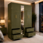 Modern 5 Door Wardrobe with 1 Mirror and 4 Drawers