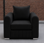 Lilly 1 Seater Black Sofa - Lilly Single Seater Sofa – Luxury Fabric Sofa