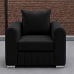 Lilly 1 Seater Black Sofa - Lilly Single Seater Sofa – Luxury Fabric Sofa
