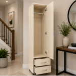 Wooden One Door Wardrobe with Two Drawers
