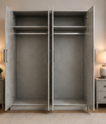 Durable 4 Door Wardrobe – Stylish Wooden Wardrobe - Spacious 4 Door Wardrobe – Luxury Family Storage Solution