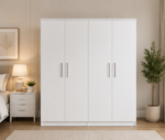 Wooden 4 Door Wardrobe – Classic & Elegant Finish - Image 4