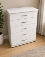 Chest of 5 Drawers - Spacious Bedroom Chest of Drawers - Stylish Wooden Storage Cabinet - Image 2