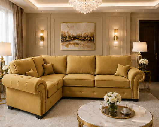 50 L Shape Sofa - Ashwin 4 Seater Sofa – Four Seater Corner Sofa - Image 1