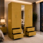 Luxury 5 Door Wooden Wardrobe with Mirror