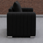 Lilly 1 Seater Black Sofa - Lilly Single Seater Sofa – Luxury Fabric Sofa - Image 3
