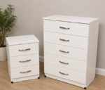 Chest of 5 Drawers With Side Table - Chest of 5 Drawers -  Elegant Wooden Side Table - Premium Storage Cabinet - Image 2