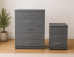Chest of 5 Drawers With 1 Side Table - Premium Storage Side Cabinet - Premium Wooden Drawers - Image 4