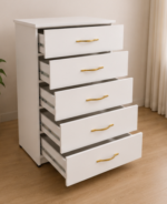 Chest of 5 Drawers With Side Table - Chest of 5 Drawers -  Elegant Wooden Side Table - Premium Storage Cabinet - Image 4