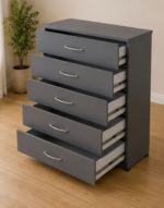 Chest of 5 Drawers With 1 Side Table - Premium Storage Side Cabinet - Premium Wooden Drawers - Image 2