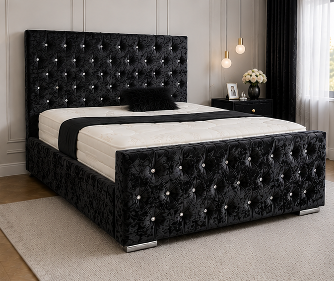 54 Florida Black King Size Bed with Modern Design - Image 1