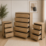 Chest of 5 Drawers with 2 Bedside Tables – Spacious Bedroom Set - Chest of 5 Drawers - Image 2