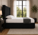 Stylish Bedroom Winged Bed - Modern Cozy Double Bed Frame - Image 4