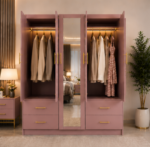 Modern 5 Door Wardrobe with Mirror & 4 Drawers - Image 5